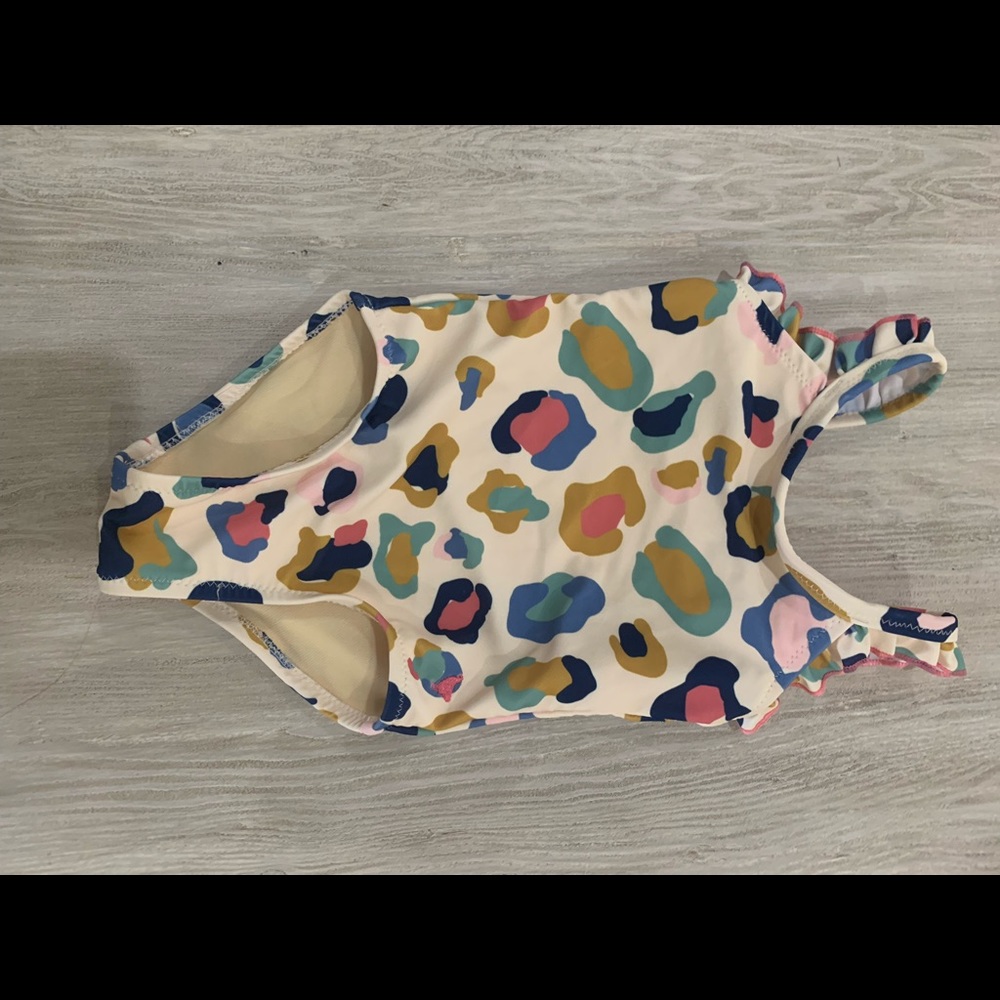 3-6 month leopard Pink Chicken bathing suit